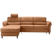 Ecksofa Cavoli, Cognac S: 176x279 cm - Cognac/Schwarz, MODERN, Textil (176/279cm) - Livetastic