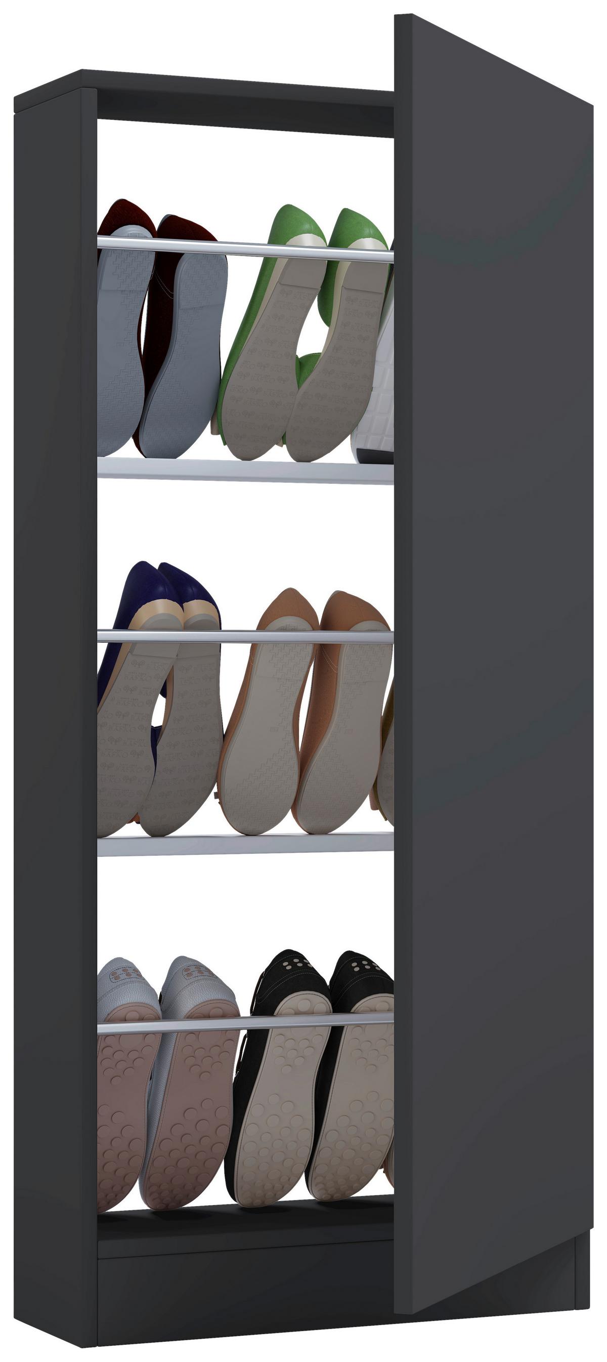 Schuhschrank Fulisa Anthrazit, 50 cm - Anthrazit, Design, Holzwerkstoff (50/112/17cm) - MID.YOU