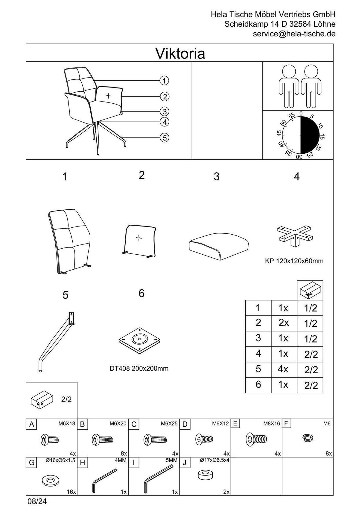 Armlehnstuhl-Set Viktoria S 4er-Set - Hellgrau/Schwarz, MODERN, Textil/Metall (71/93/68cm) - MID.YOU