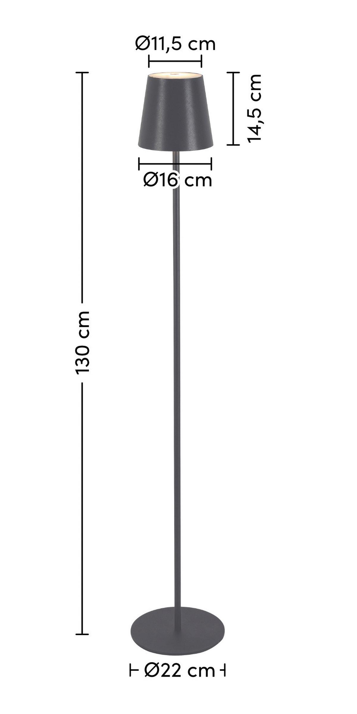 VONKAJŠIE LED SVIETIDLO AUSI - antracitová, Modern, kov/plast (22/130cm) - Modern Living