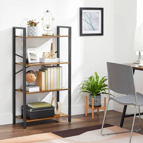 Bücherwand Iron B: 66 cm Braun/Schwarz - Schwarz/Braun, Basics, Holzwerkstoff/Metall (66/120/30cm) - Boxxx