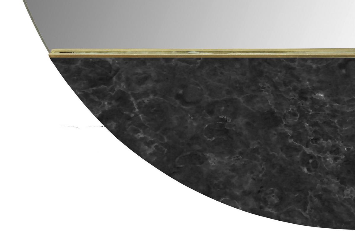 Wandspiegel Duke 125 Schwarz - Schwarz, Basics, Glas/Stein (3/70/70cm) - Kayoom