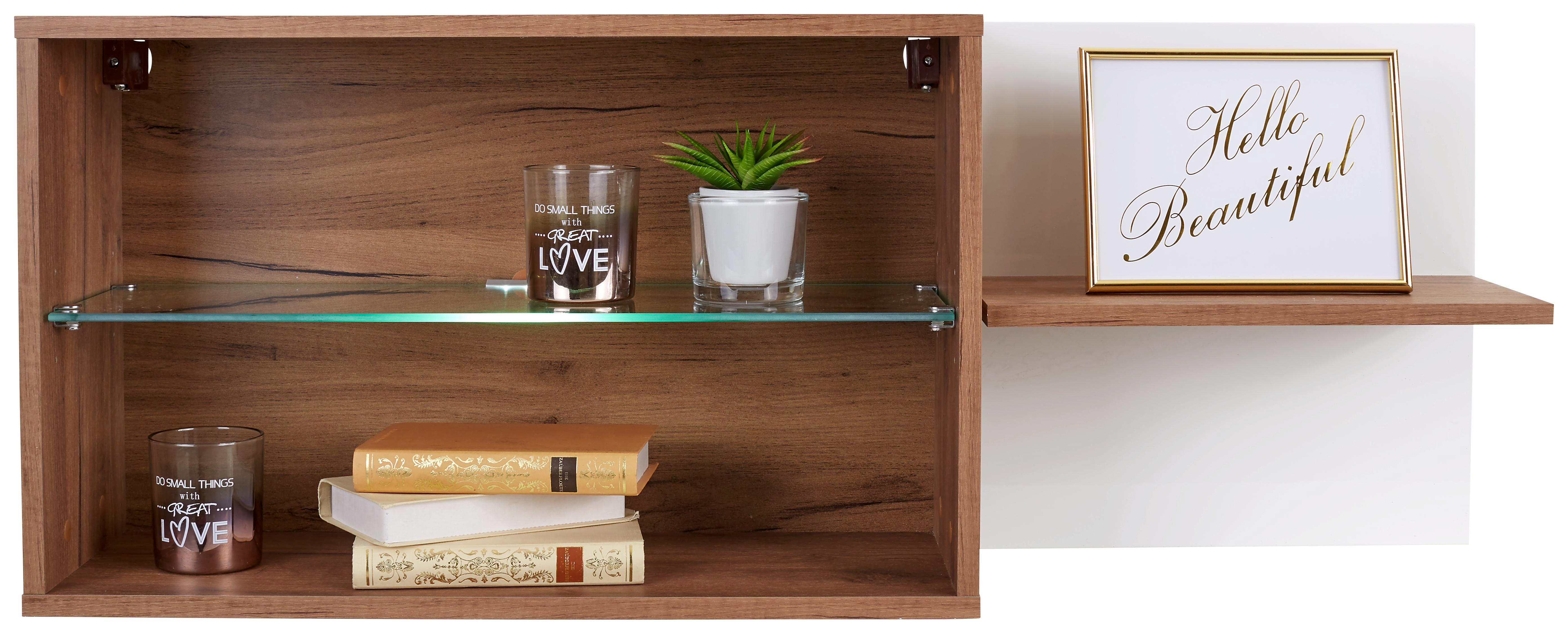 Hängeelement Avensis New - Eichefarben/Weiß, KONVENTIONELL, Glas/Holzwerkstoff (112/43/25cm) - Luca Bessoni