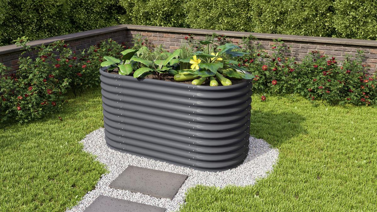 Hochbeet Vita 82,1x85,8x162,1 Cm - Anthrazit, Basics, Metall (82,1/85,8/162,1cm)