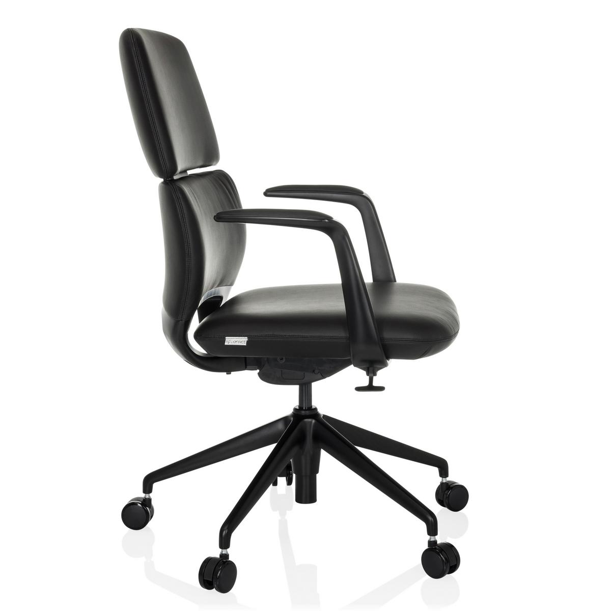 Drehstuhl Schwarz B: 62 cm - Schwarz, MODERN, Leder/Kunststoff (62/98-108/60cm) - MID.YOU