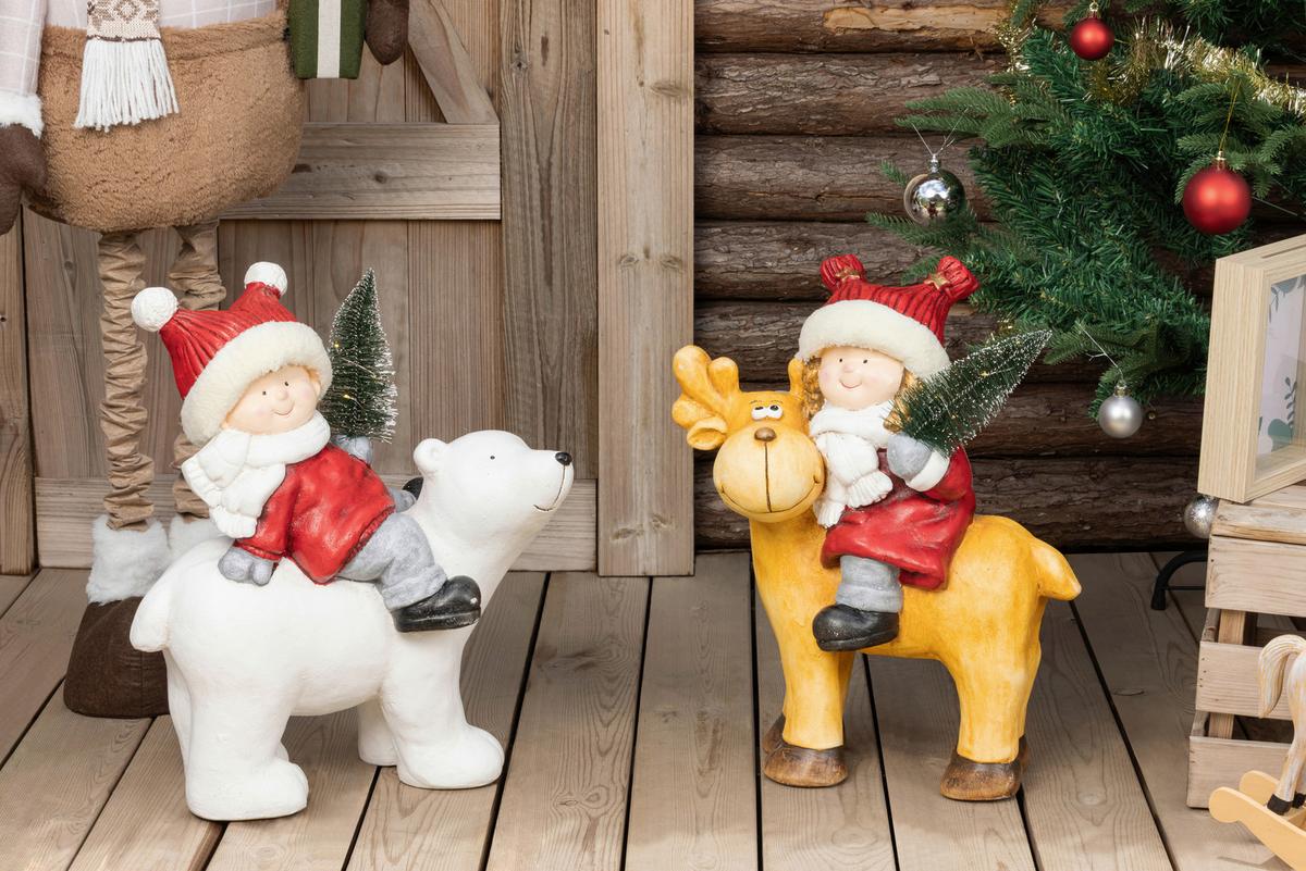 Dekofigur Kind Kevin - Rot/Weiß, KONVENTIONELL, Kunststoff (37/21/44cm) - Luca Bessoni