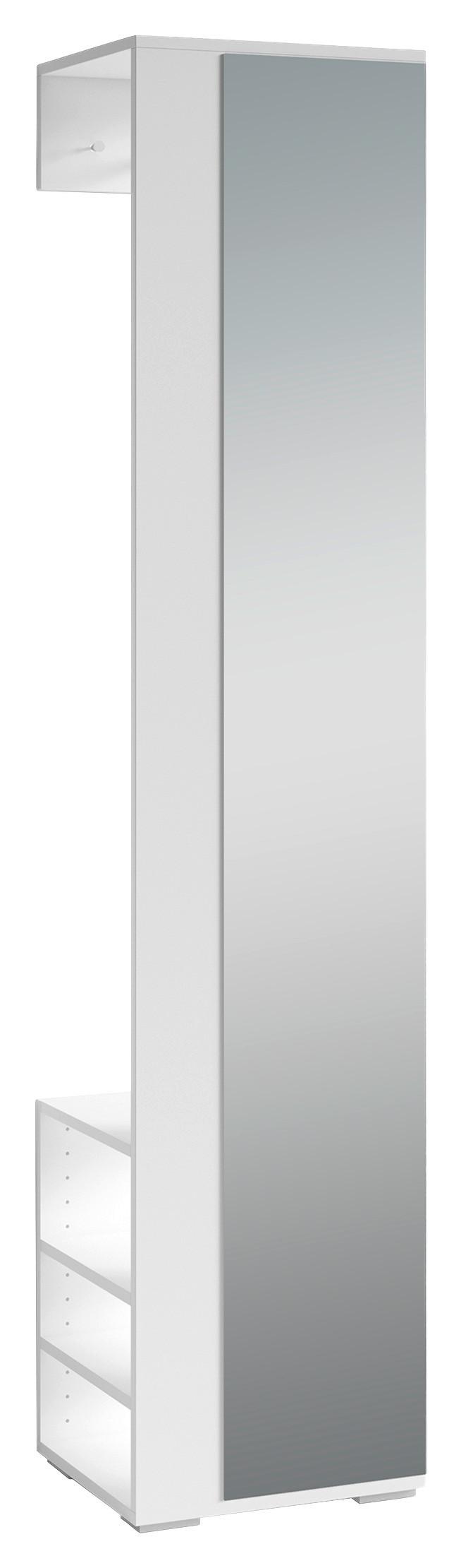 GARDEROBENSCHRANK Ben B: 40cm Weiß - Weiß, MODERN, Glas/Holzwerkstoff (40/184/35cm) - MID.YOU