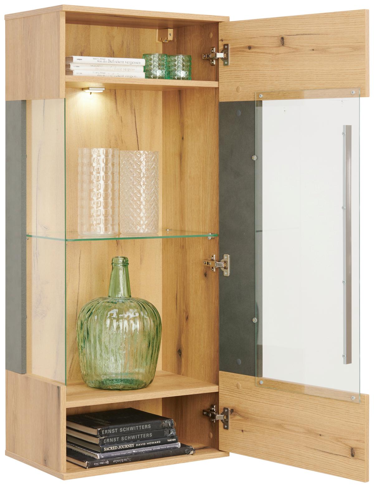 Hängevitrine Limit B: 53 cm Matera/Coast Evoke Eiche Dekor - MODERN, Glas/Holzwerkstoff (53/125/35cm)