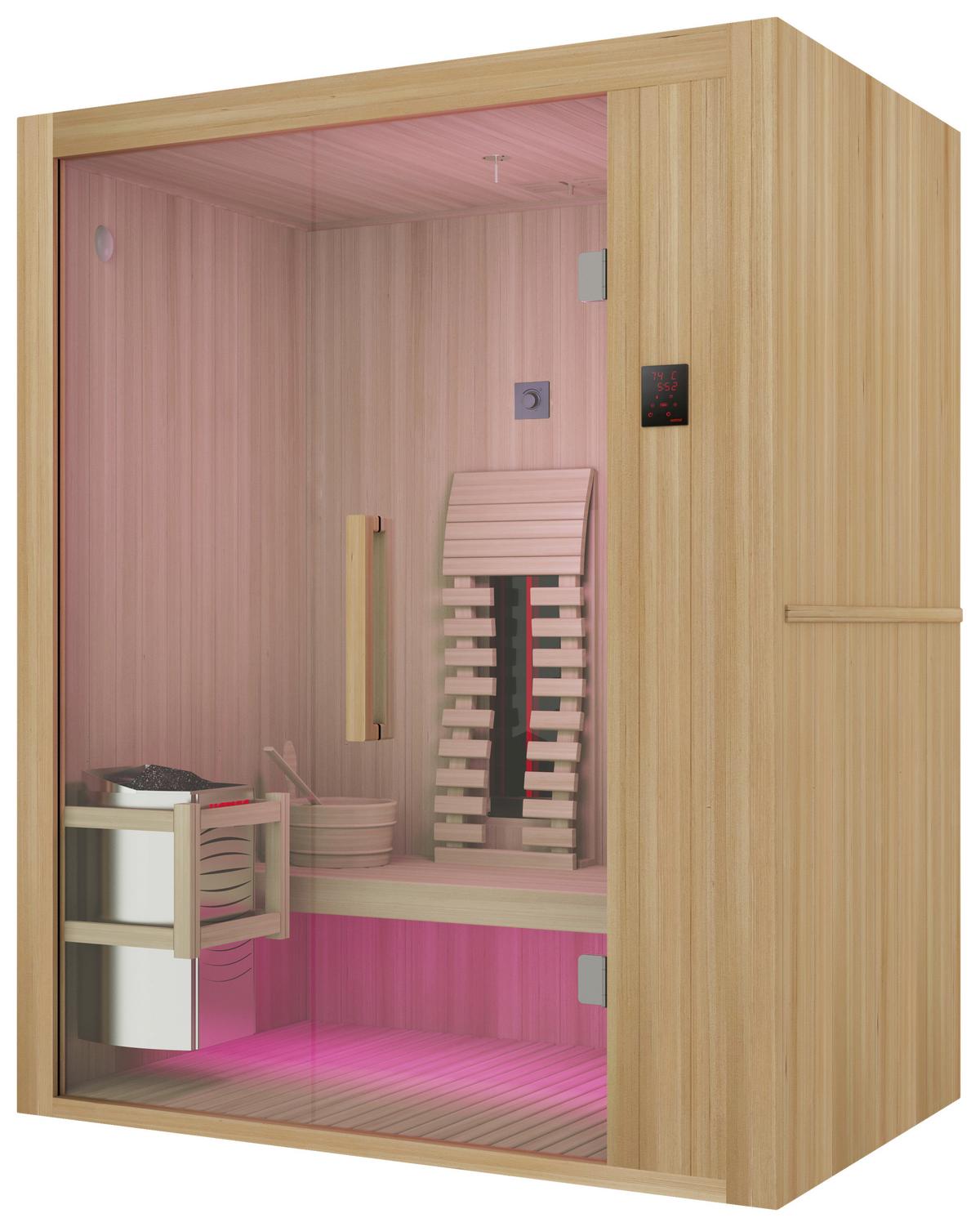 Infrarotkabine Sauna Alaska 2 Personen - Naturfarben, Basics, Glas/Holz (110/200/160cm) - Sanotechnik