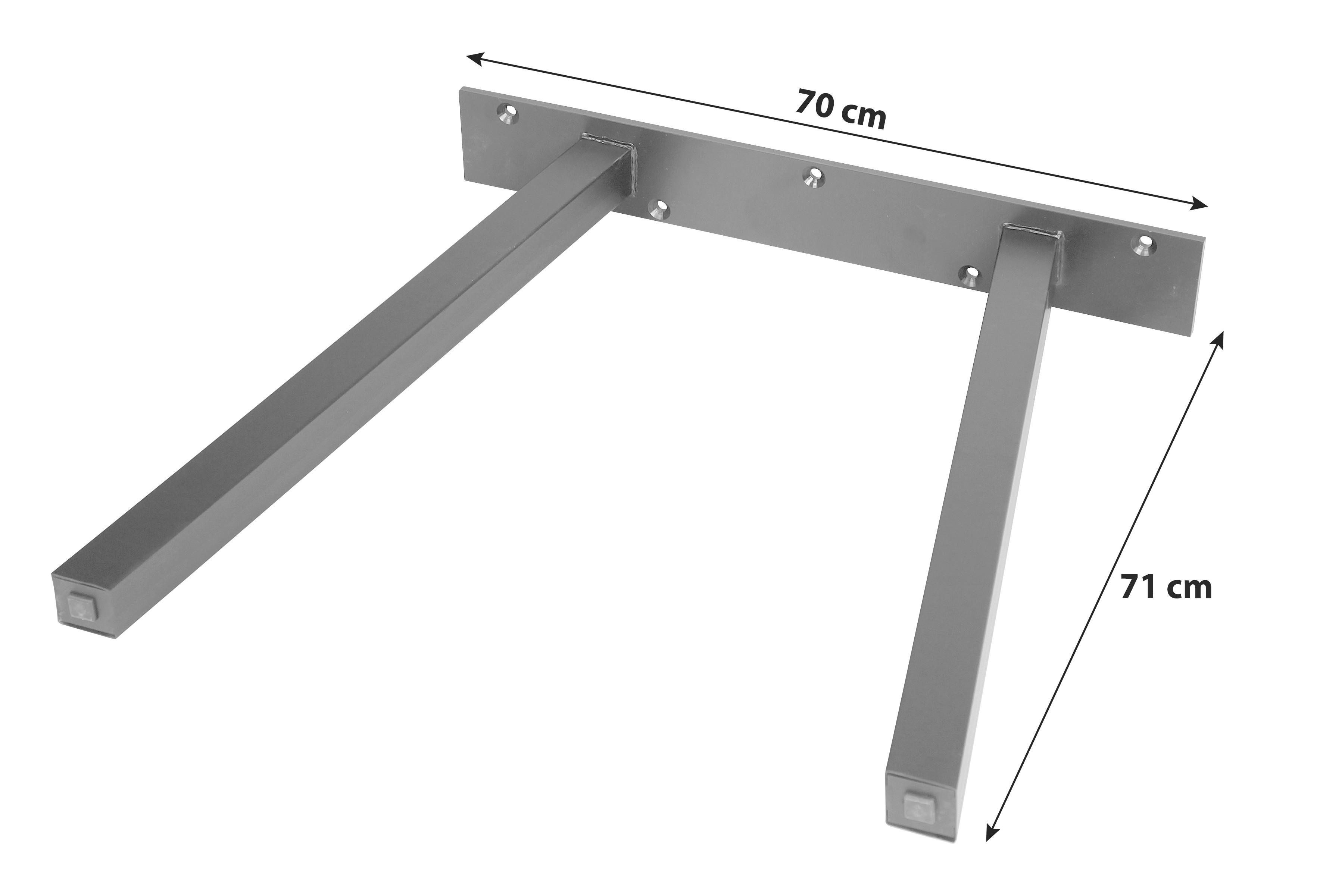 Tischgestell Stahl Rostfarben BxH: 70x71 cm, A-Form - Rostfarben, Basics, Metall (70/71cm)
