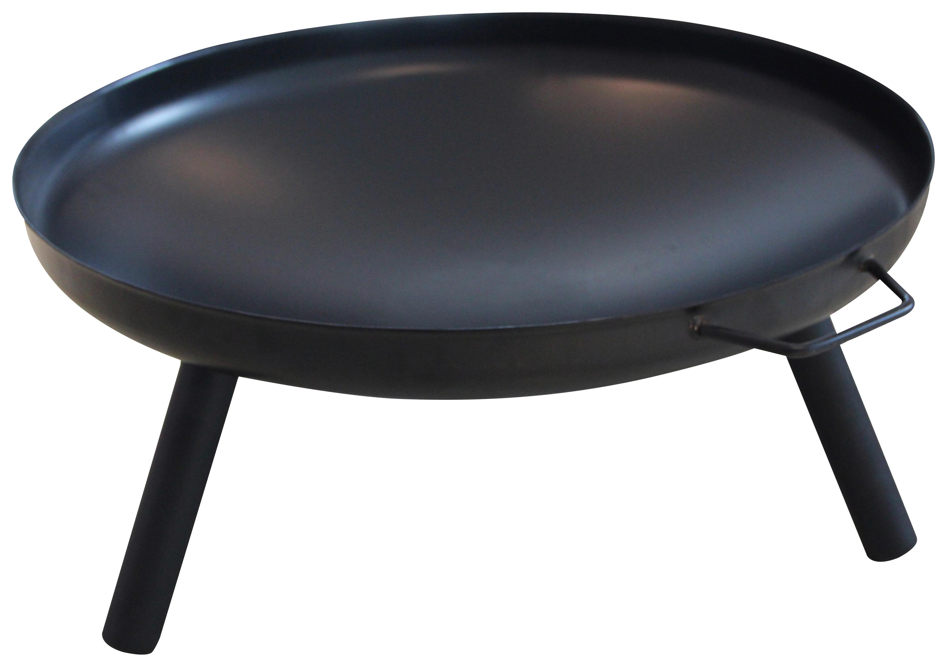 Feuerschale Ø 60 Cm Mit Tragegriffen - Schwarz, MODERN, Metall (60/29cm) - Homezone