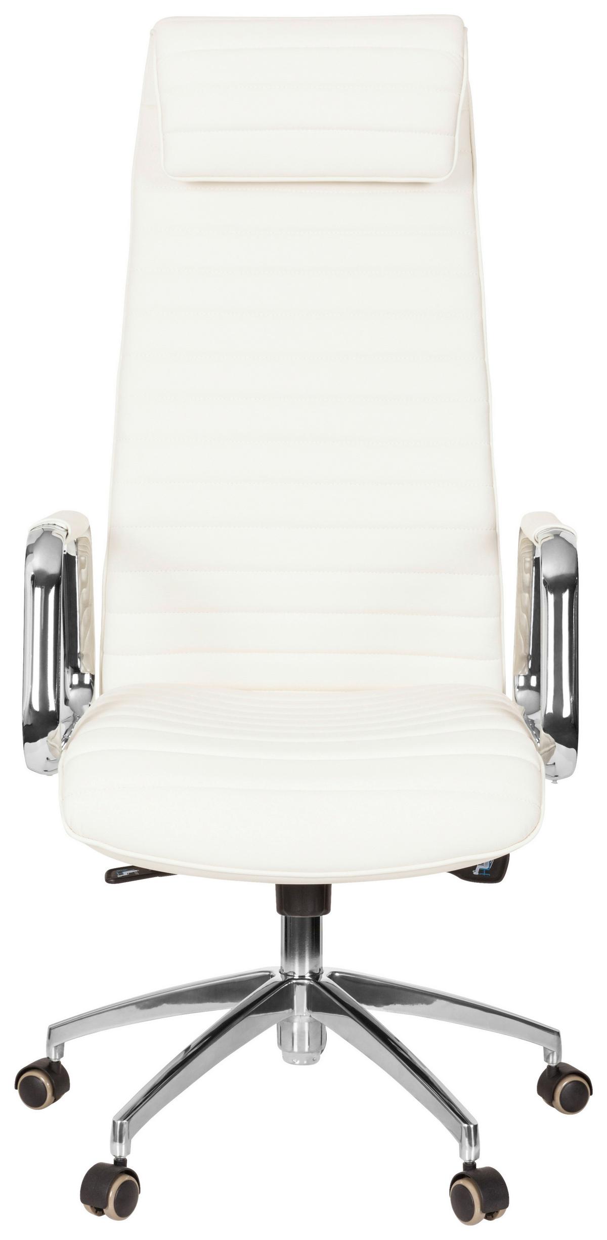 Chefsessel Aspera 20 Cremefarben - Silberfarben/Creme, MODERN, Leder/Kunststoff (59/139/50cm) - MID.YOU