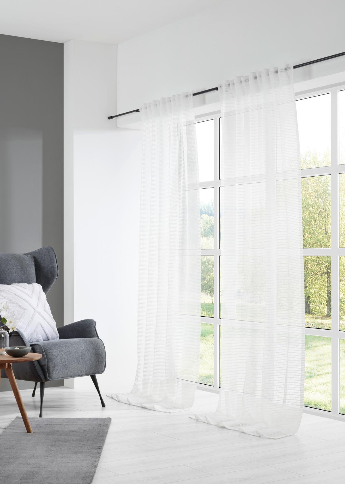 HOTOVÝ ZÁVĚS Luka, 135/245cm, bílá - bílá, Konvenční, textil (135/245cm) - Premium Living