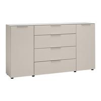 Široká komoda SIENA sklo, kašmír - čierna/kašmírová, Modern, kov/kompozitné drevo (180/99/40cm) - Mömax