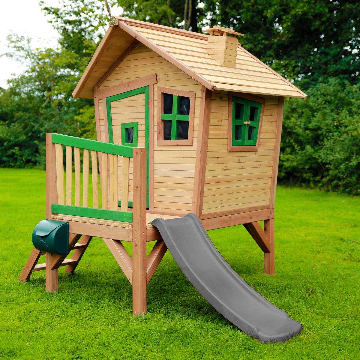 Spielhaus A030.045.80 - Braun/Grau, KONVENTIONELL, Holz/Kunststoff (264/203/177cm) - Ambia Garden