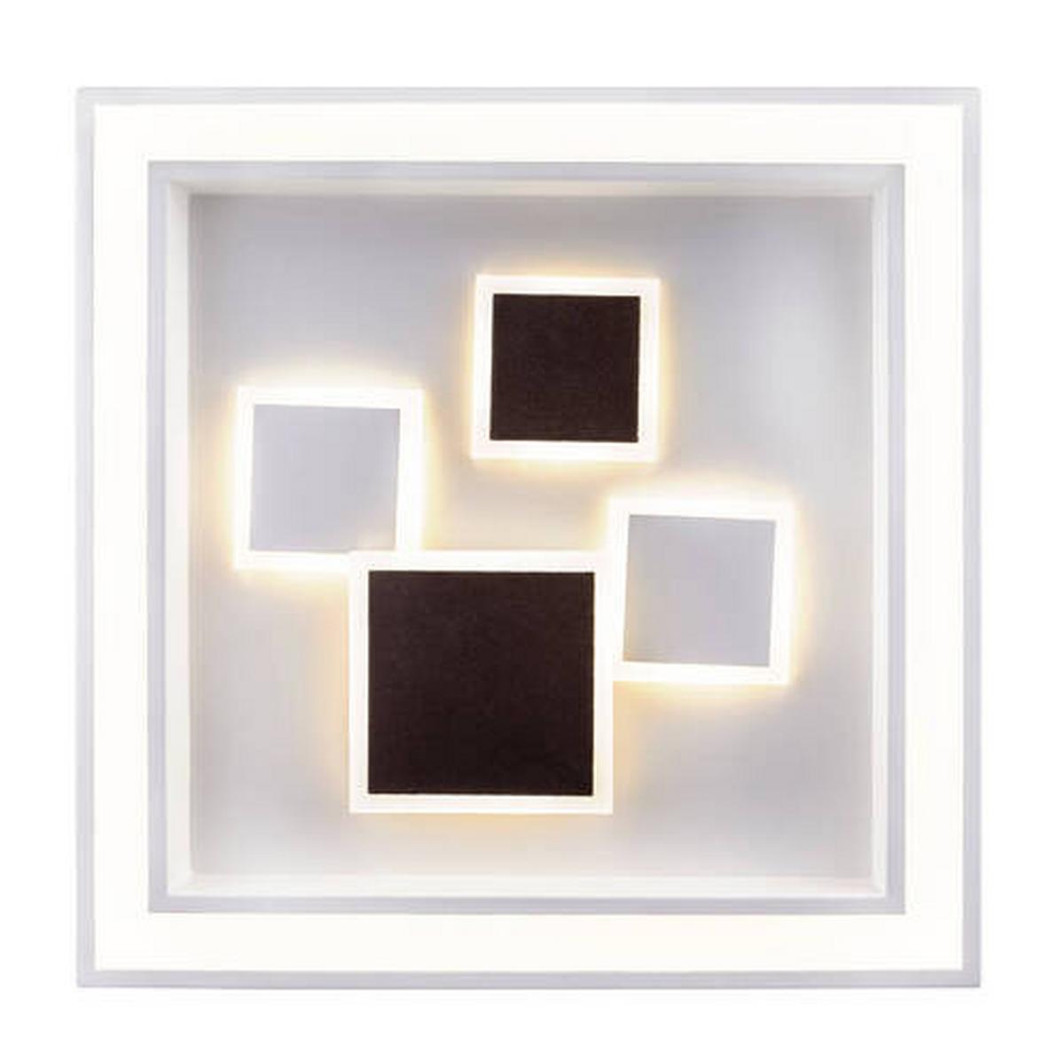 Led Mennyezeti Lámpa 48405-50q - opál/fehér, Design, műanyag/fém (48/48/7cm) - Globo