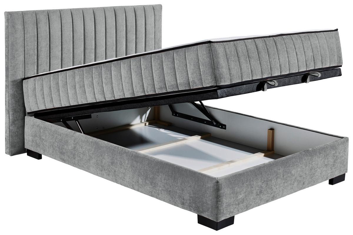 Boxbett Nagol C - Anthrazit/Schwarz, MODERN, Holzwerkstoff/Textil (140/200cm) - MID.YOU