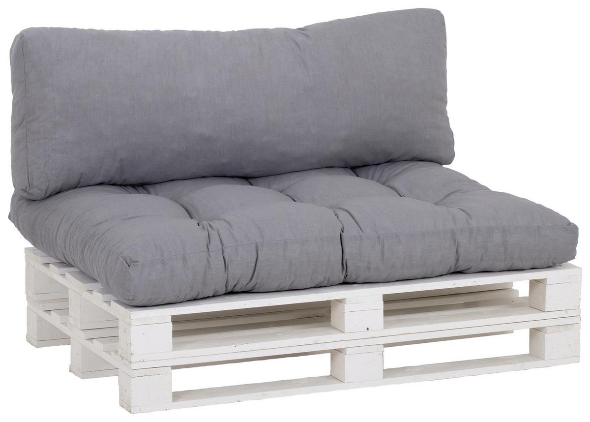 Palettenkissen 2--Teilig 120x80 cm Hellgrau - Hellgrau, Basics, Textil (120/80/16cm)