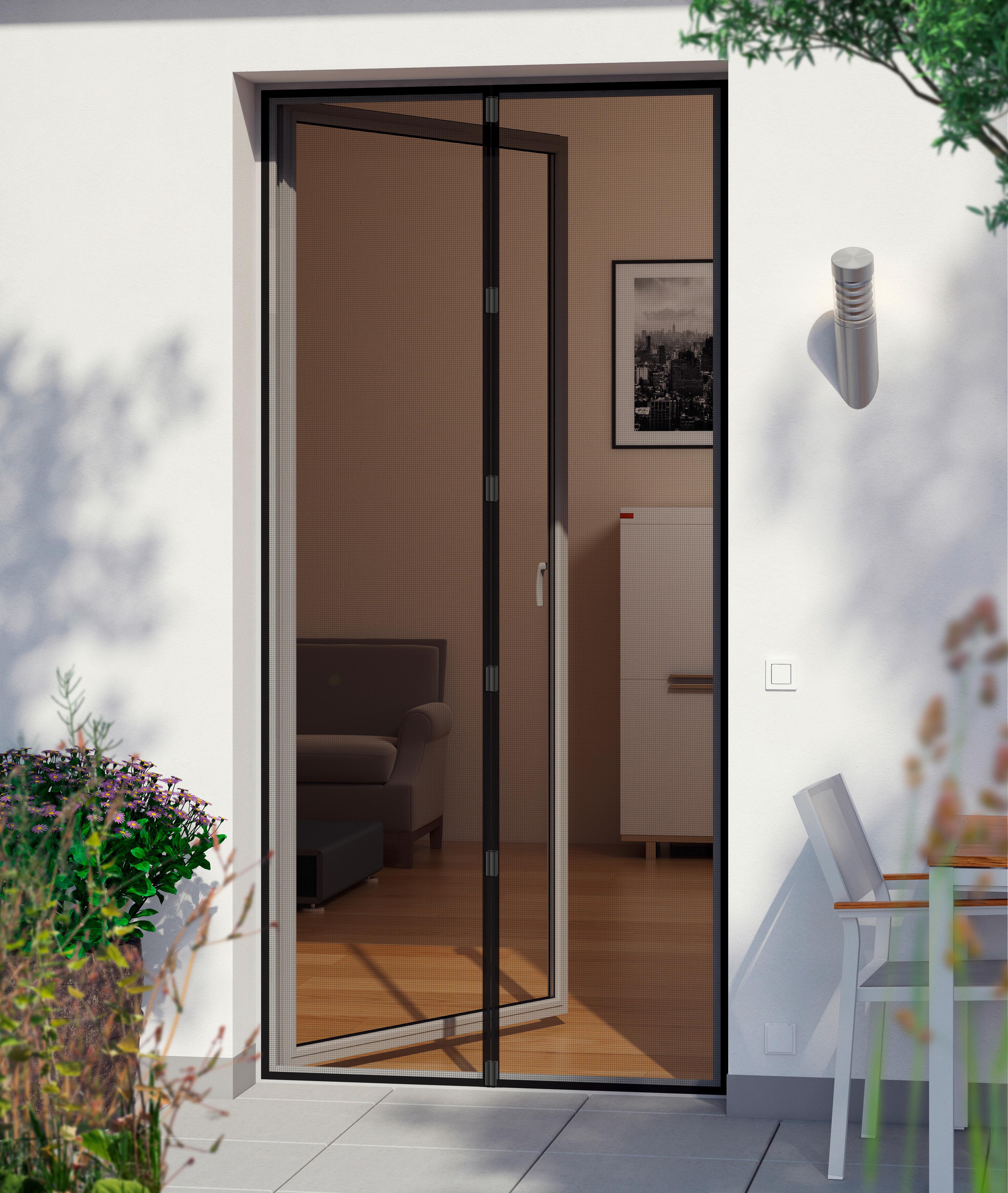 Fliegengitter Türvorhang 95 X215 cm Schwarz Magnetsystem - Schwarz, KONVENTIONELL, Kunststoff (95/215cm)