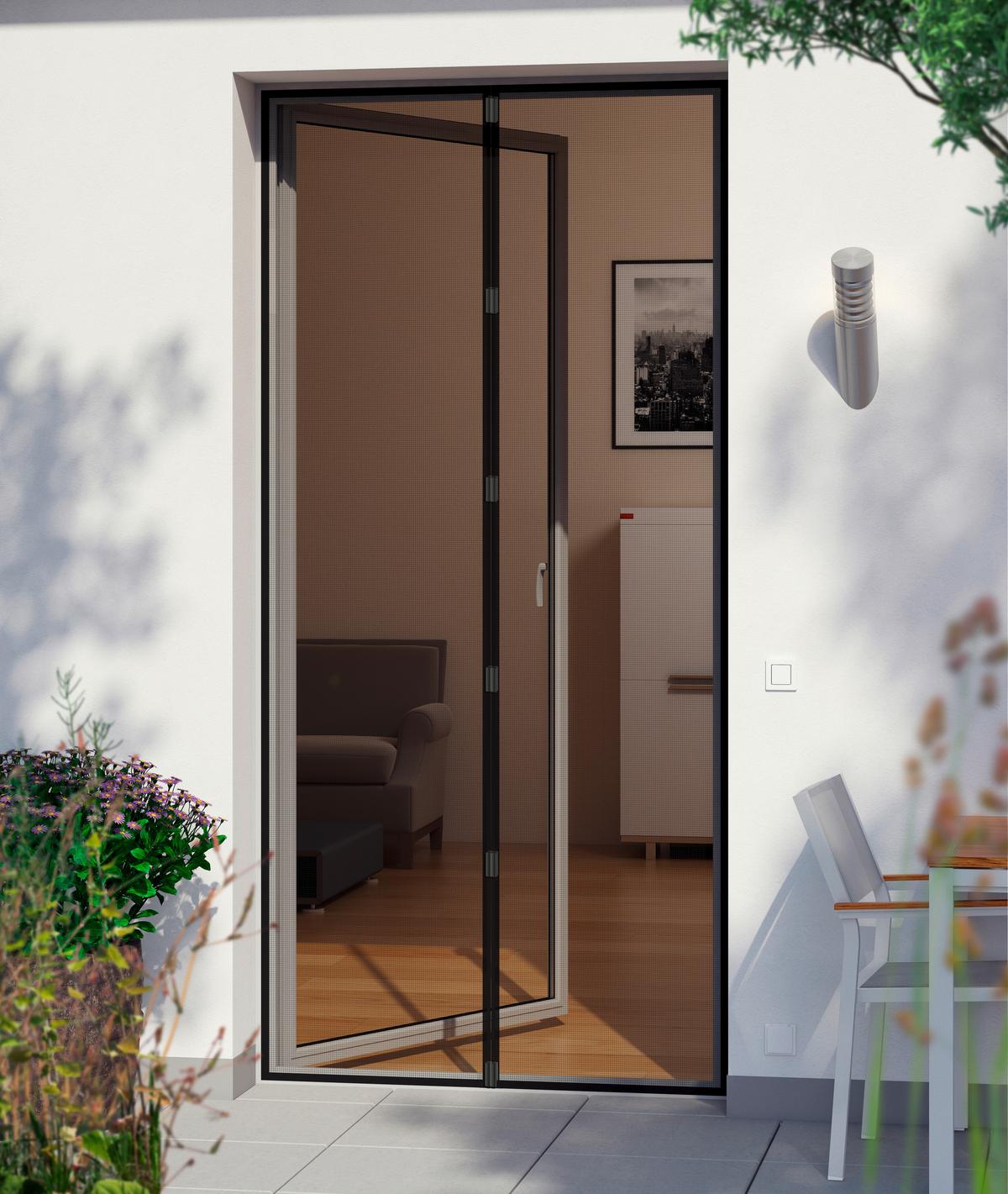 Fliegengitter Türvorhang 95 X215 cm Schwarz Magnetsystem - Schwarz, KONVENTIONELL, Kunststoff (95/215cm)