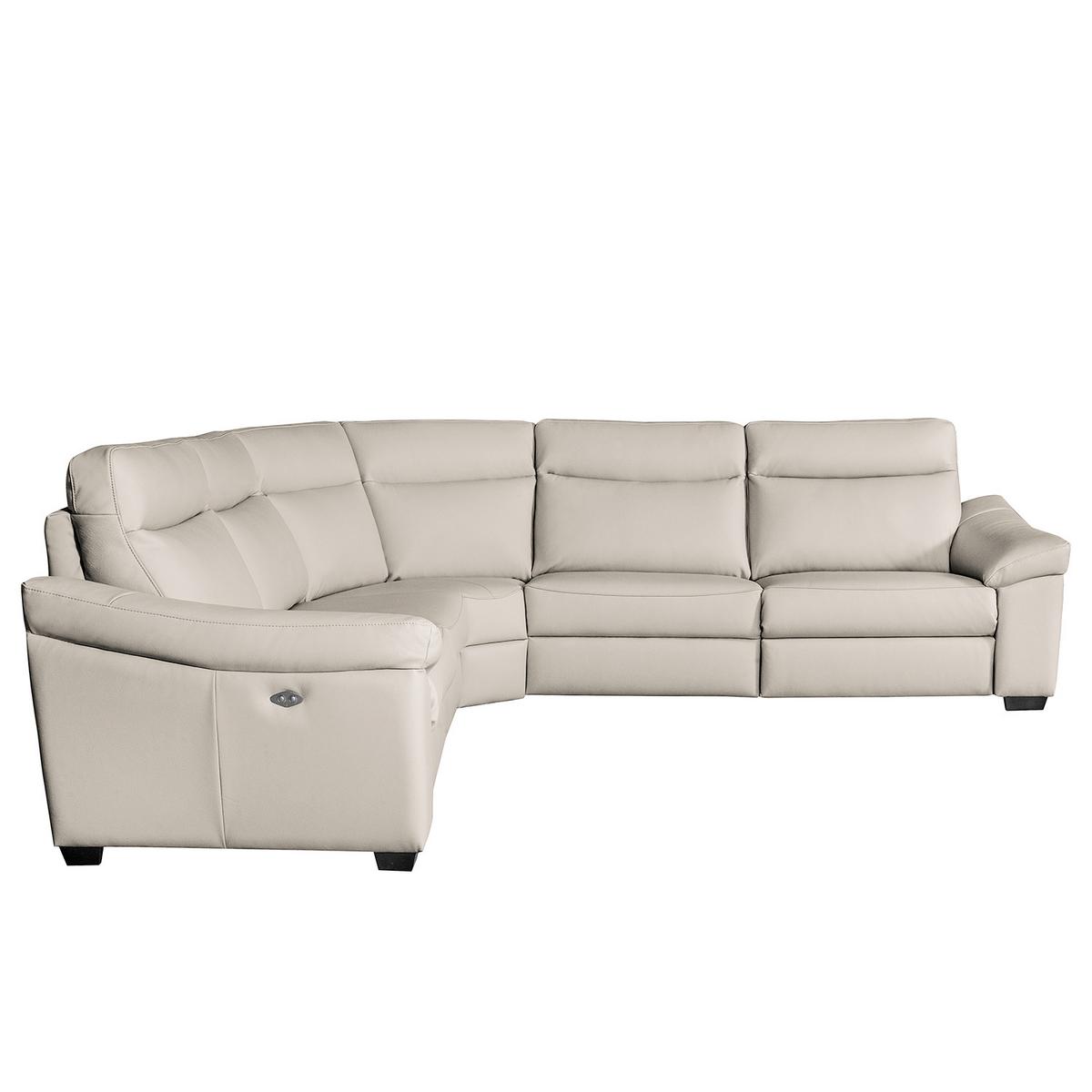 Ecksofa Dakar Grau B: 299x299 cm - Schwarz/Grau, Design, Leder (299/299cm) - Livetastic