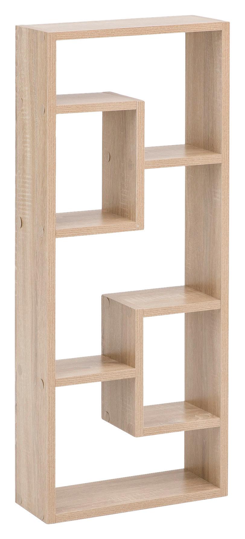 Wandregal Rosalie B: 36 Cm Eiche Dekor 5 Fächer