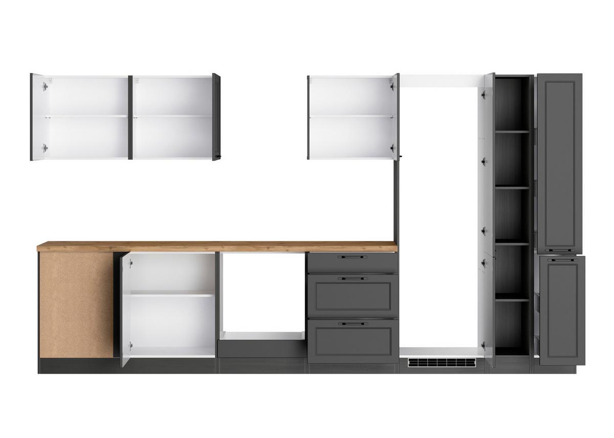 Eckküche Meran Ohne Geräte 240x360 Cm Grau/eiche Dekor - Eiche Wotan/Grau, LIFESTYLE, Holzwerkstoff (240/360cm) - Held