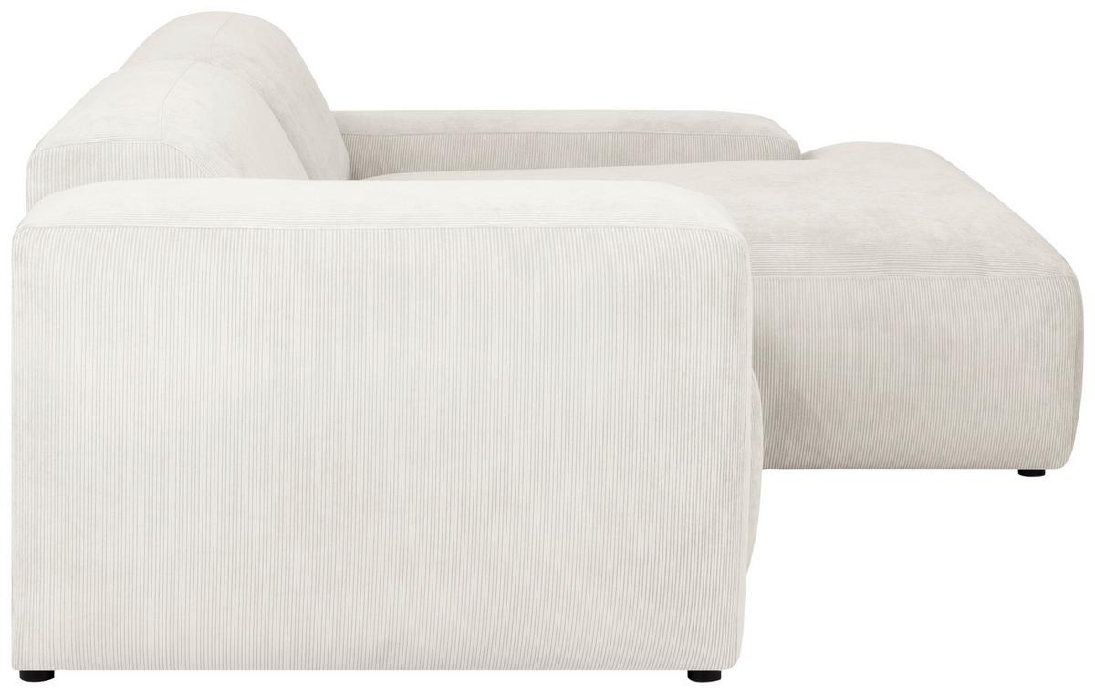 Ecksofa Hannah Creme 252x170 Cm - Creme/Schwarz, Design, Textil (252/170cm) - MID.YOU