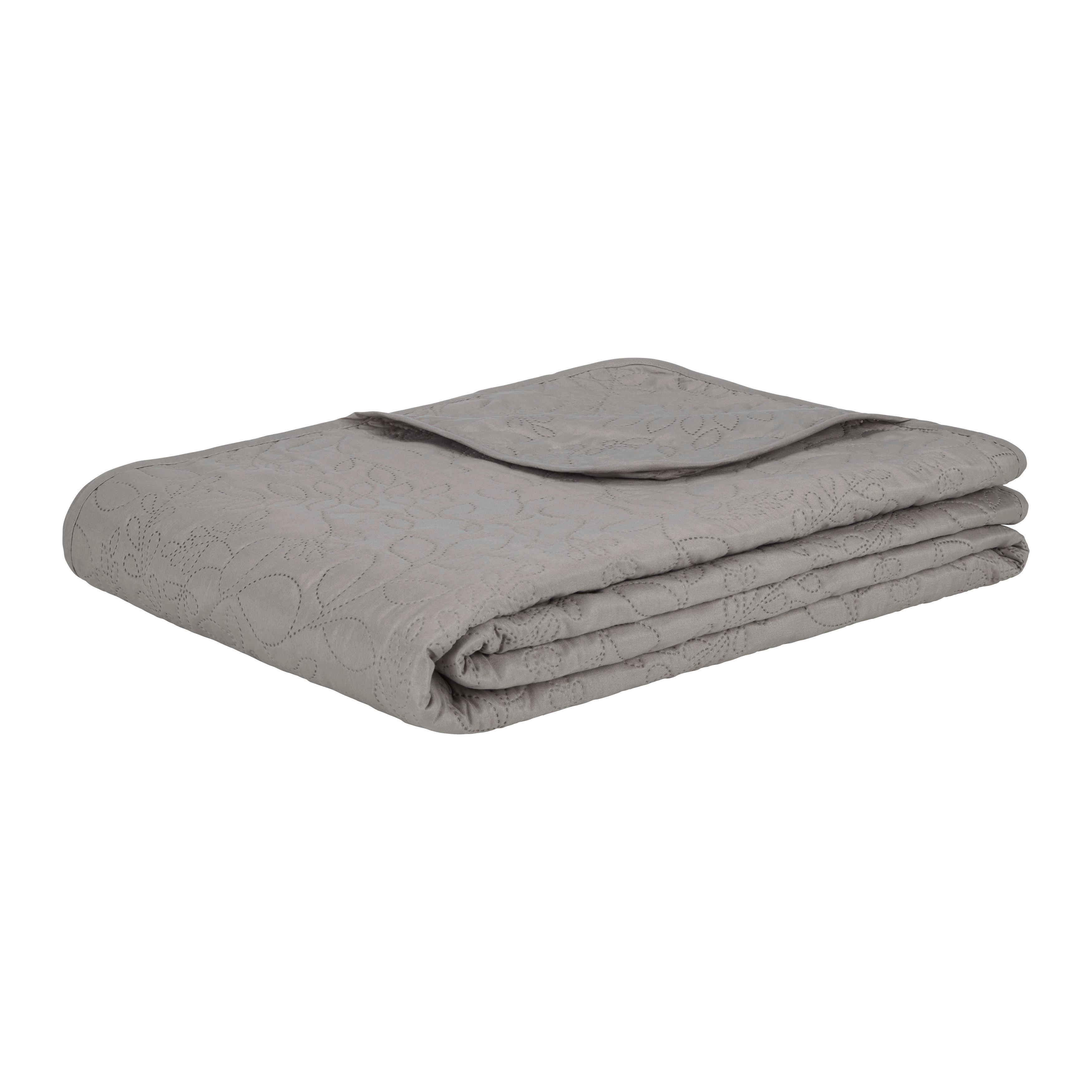 Denní deka Grace, 220/240cm, šedá - šedá, textil (220/240cm) - Modern Living