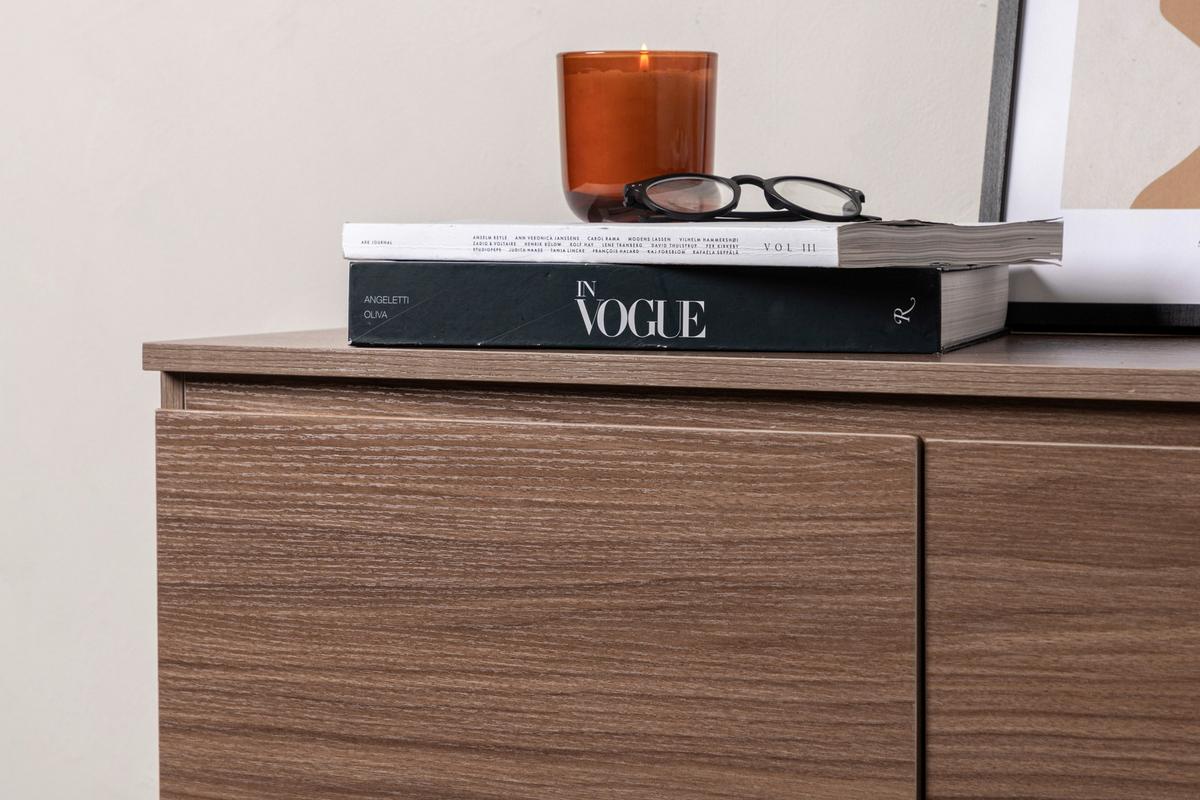 Sideboard Corpus - Nussbaumfarben/Schwarz, Design, Holz/Holzwerkstoff (135/56/40cm) - Livetastic