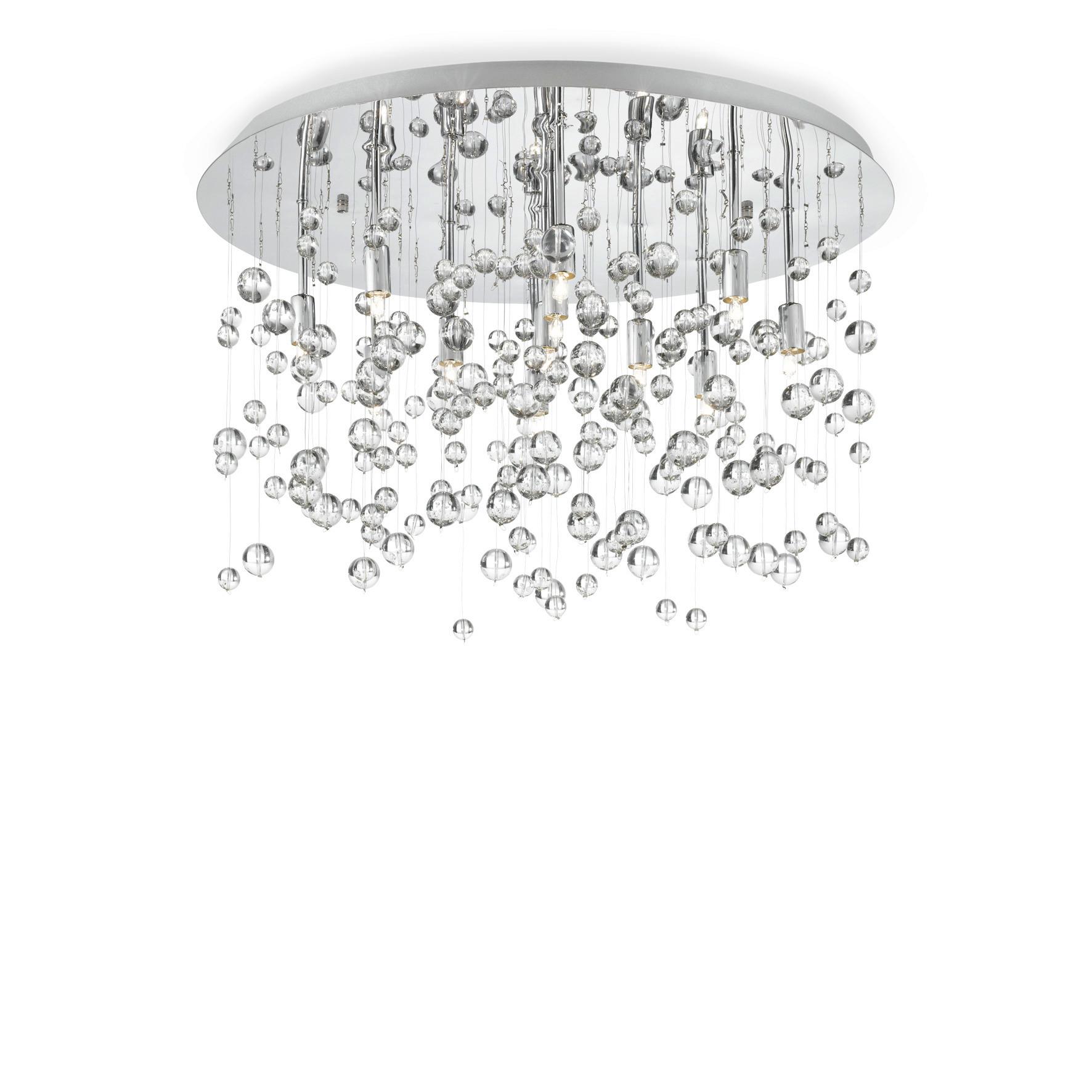 Led-deckenleuchte Cromo Chromfarben Transparent - Chromfarben/Transparent, KONVENTIONELL, Glas/Metall (40,5/31,5cm) - Ideal Lux