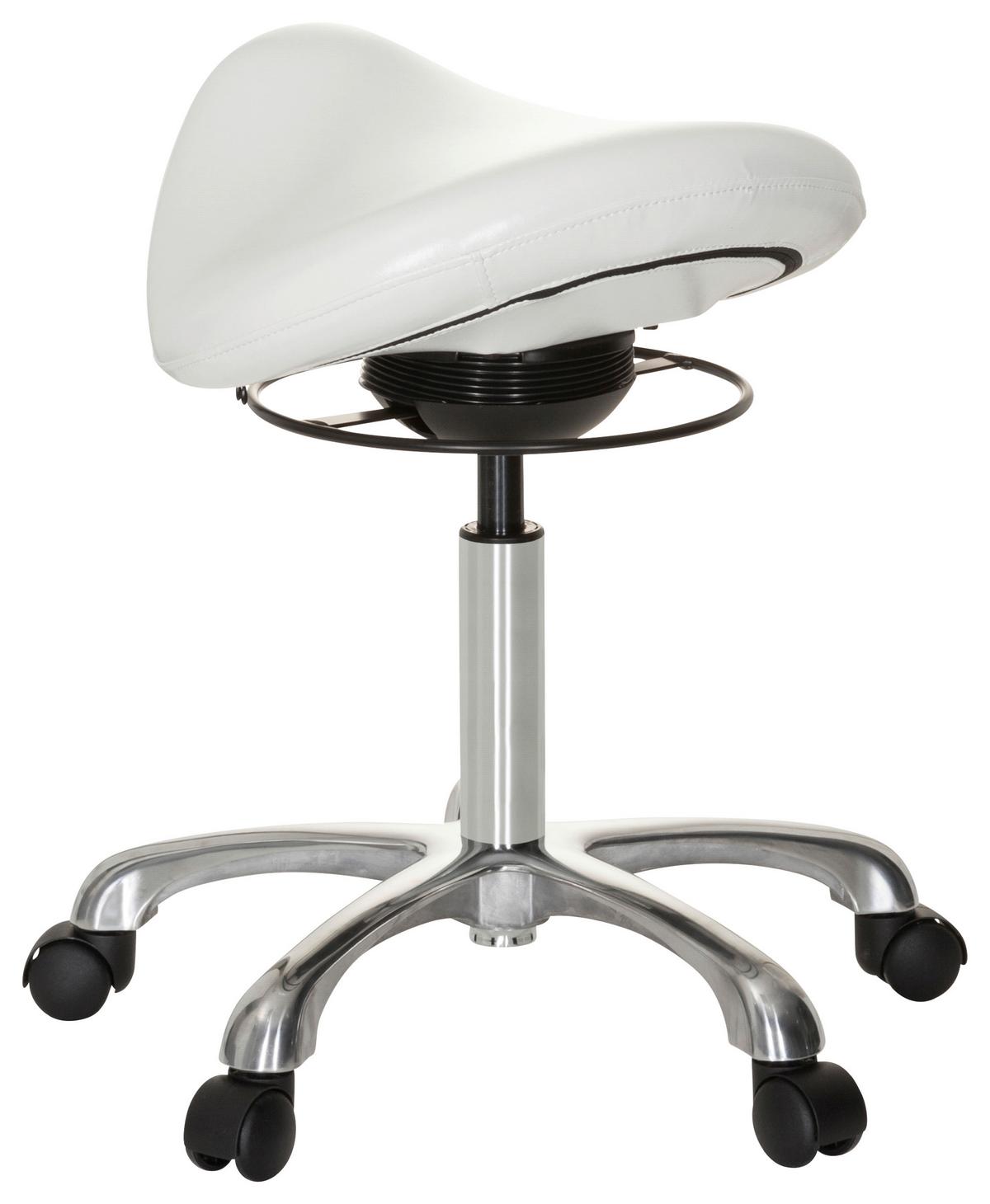 Bürohocker Ortho Sit Weiß Bis 110 Kg - Silberfarben/Weiß, Basics, Kunststoff/Textil (56/54/56cm) - MID.YOU