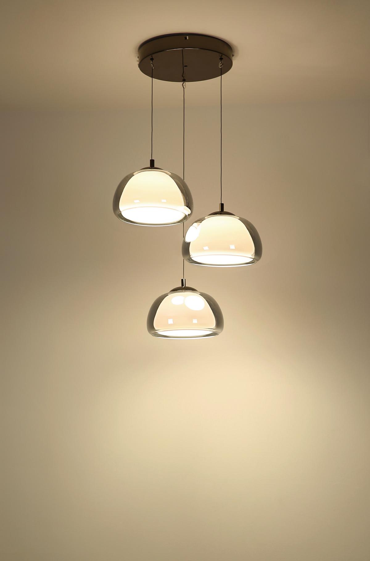 Hängeleuchte Avila Rauchglas ca. 50x150 cm - Schwarzchrom/Schwarz, Design, Glas/Kunststoff (50/150cm) - Globo