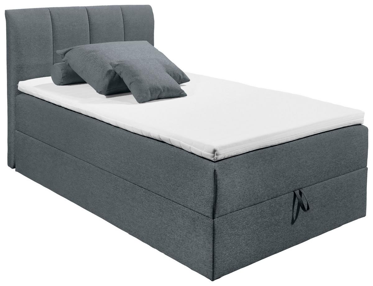 Boxspring postel GRANADA antracitová 120x200 cm - černá/antracitová, Basics, textil/plast (120/200cm) - MID.YOU