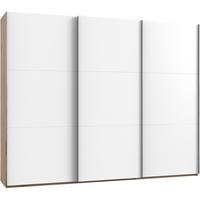 Schwebetürenschrank 300cm Level, Weiß/eiche Dekor - Eichefarben/Alufarben, MODERN, Holzwerkstoff (300/236/65cm) - MID.YOU