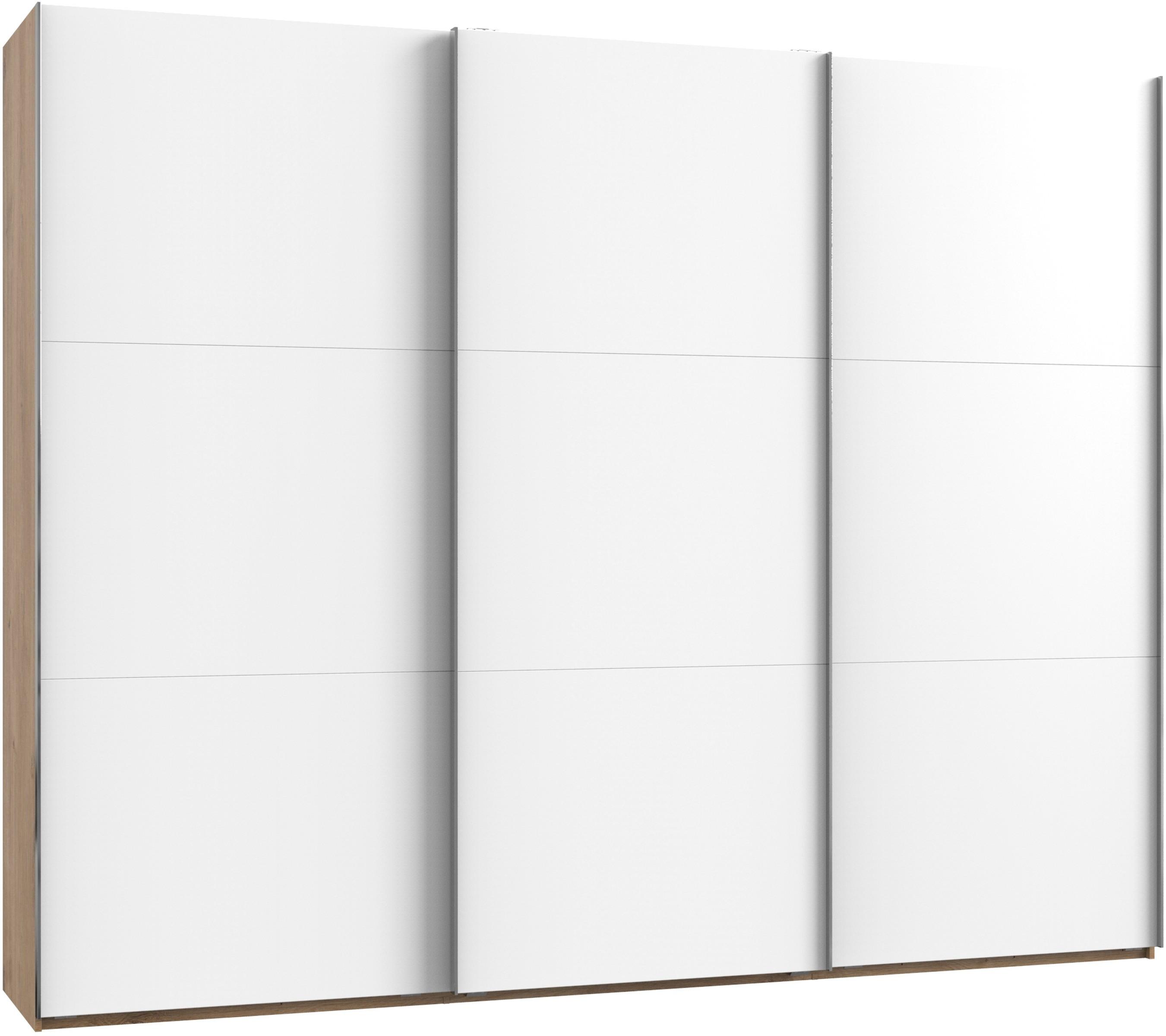 Schwebetürenschrank 300cm Level, Weiß/eiche Dekor