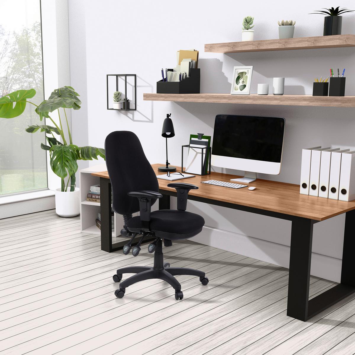 Bürostuhl Zenit Pro Schwarz Bis 120 Kg - Schwarz, Basics, Kunststoff/Textil (58/121/46cm) - MID.YOU