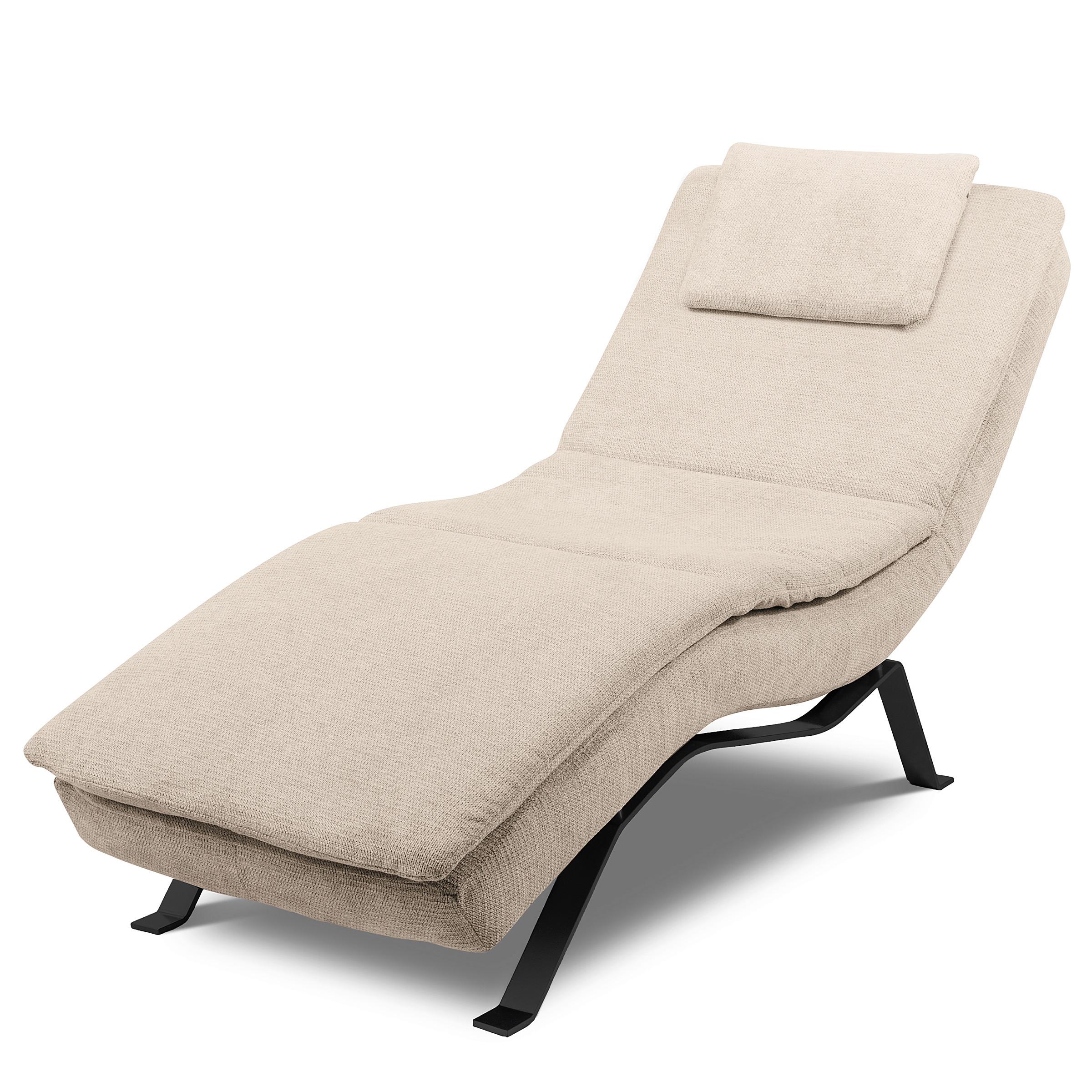 RELAXLIEGE Beige, B: 65 cm - Beige/Schwarz, Design, Leder (65/95/171cm) - Celina Home
