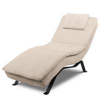 RELAXLIEGE Beige, B: 65 cm - Beige/Schwarz, Design, Leder (65/95/171cm) - Celina Home