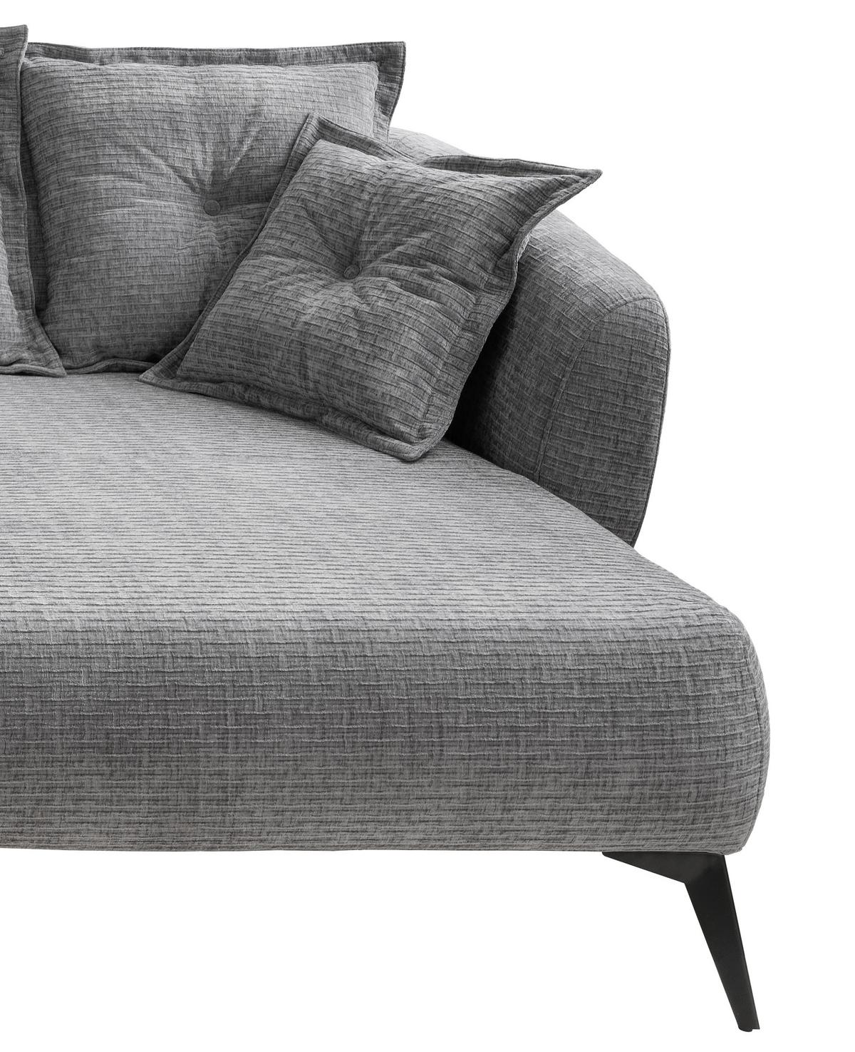 Ecksofa Baggio Grau S: 277x162 cm - Schwarz/Grau, MODERN, Textil (277/162cm) - Livetastic