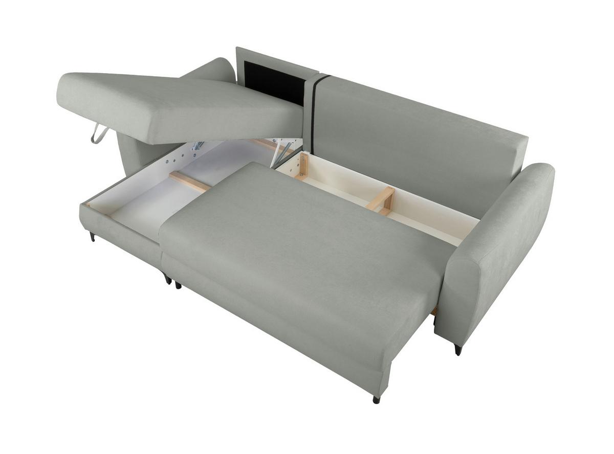 Ecksofa Moli, Dunkelgrau S: 236x148 cm - Dunkelgrau/Schwarz, Design, Textil (236/148cm) - MID.YOU