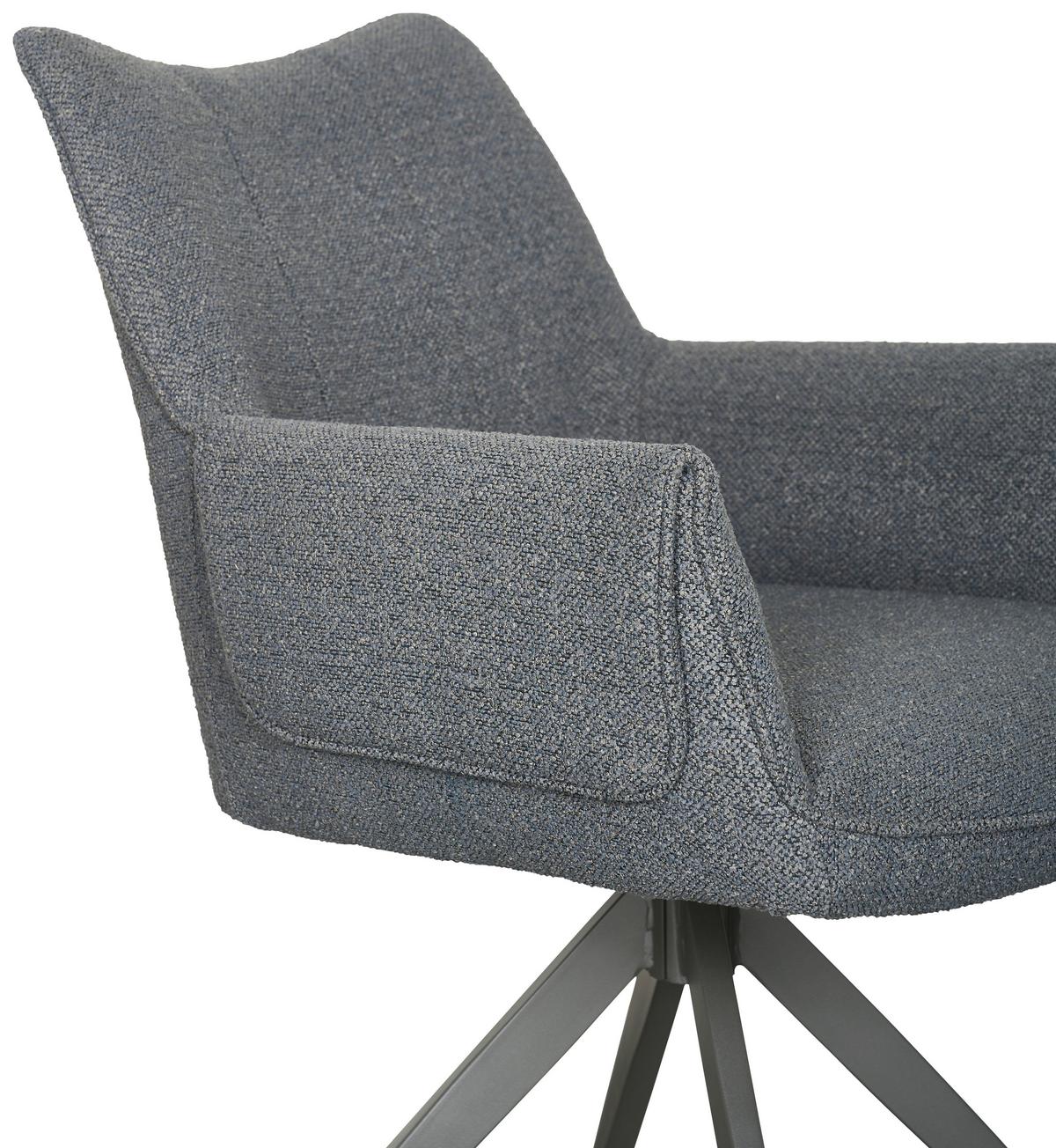 Armlehnstuhl Siena Anthrazit B: 64 cm - Anthrazit, MODERN, Textil/Metall (64/86/65,5cm) - Livetastic