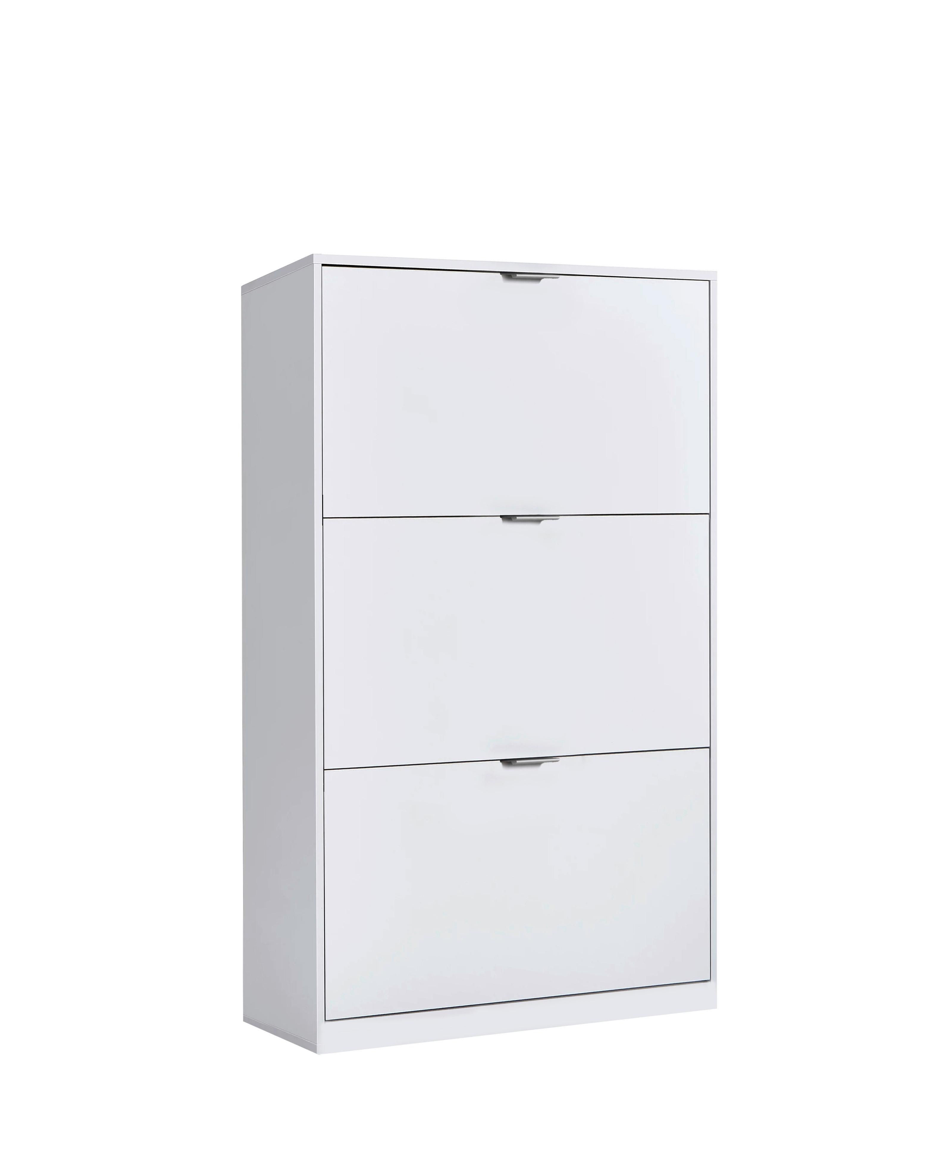 Cipősszekrény Yoro 3 64/119,7cm - fehér, Konventionell, faalapú anyag (64/119,7/19cm)