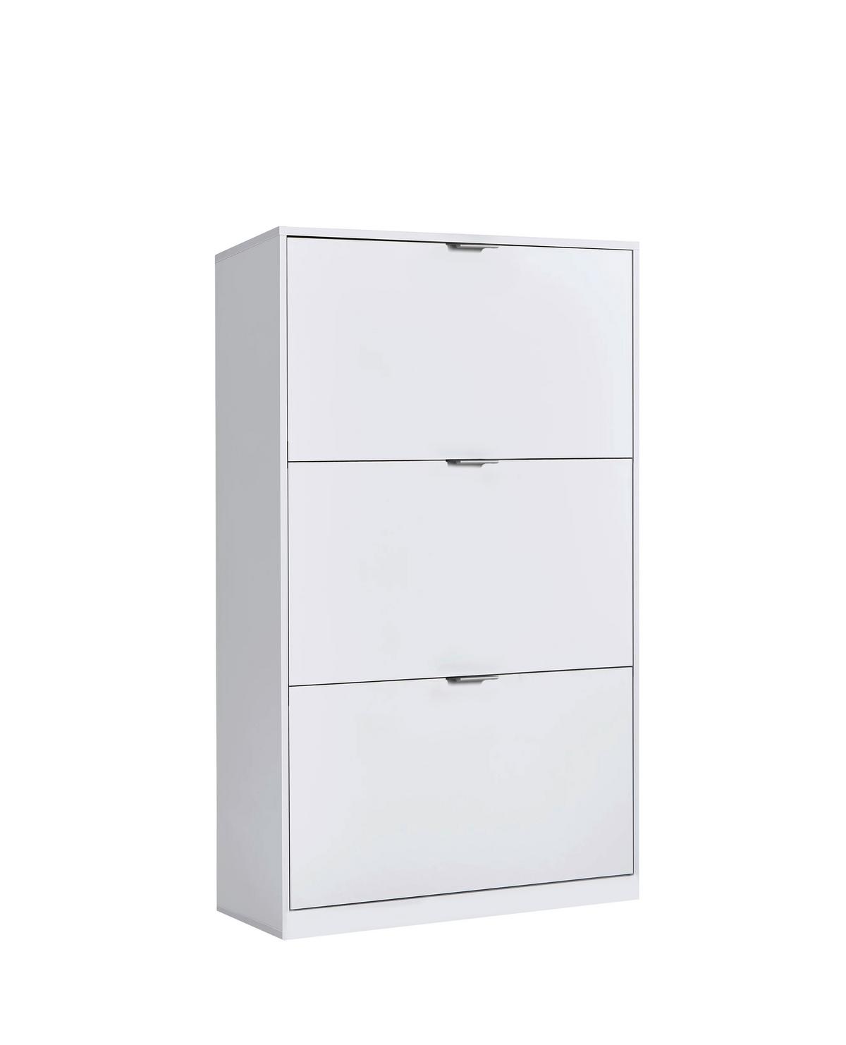 Cipősszekrény Yoro 3 64/119,7cm - fehér, Konventionell, faalapú anyag (64/119,7/19cm)