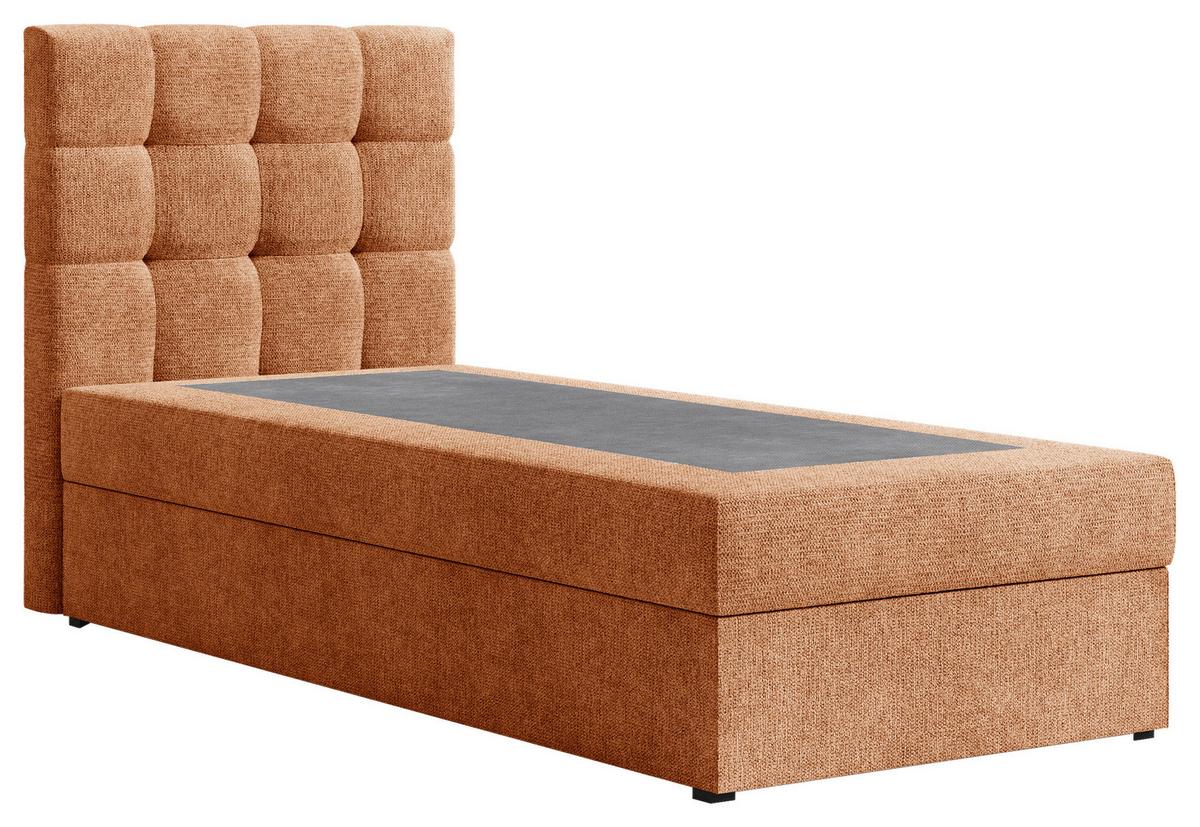 Boxbett Oslo mit Topper 90x200 - Schwarz/Kupferfarben, MODERN, Holz/Kunststoff (90/200cm) - Livetastic