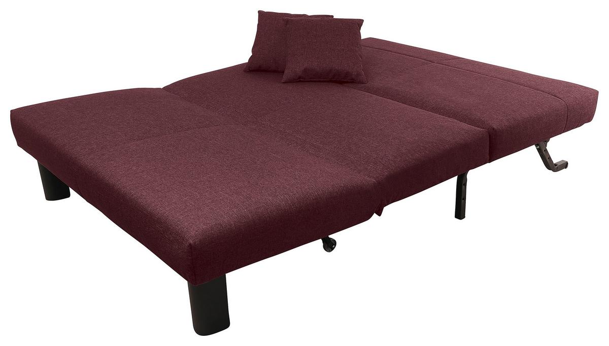Schlafsofa Columbus Dunkelrot Inkl. Zierkissen - Schwarz/Dunkelrot, Design, Textil (145/84/100cm) - Max Winzer