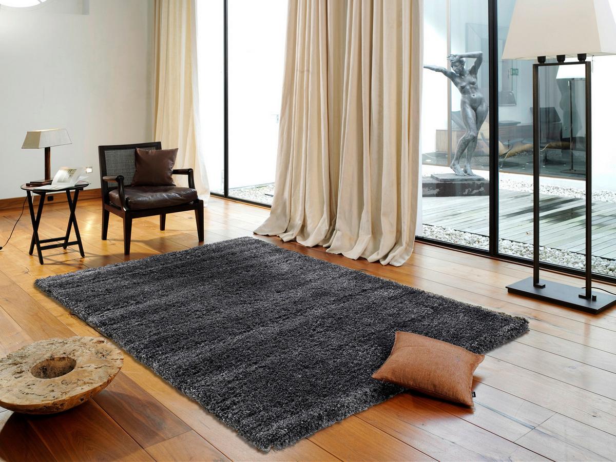 Hochflorteppich Fashion Shaggy Dunkelgrau 240x290 cm - Dunkelgrau, Basics, Textil (240/290cm) - Novel