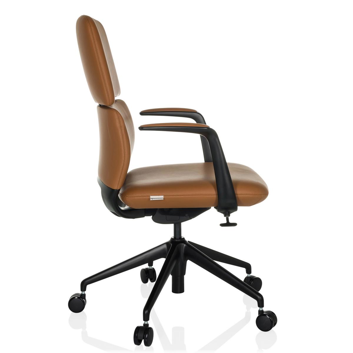 Drehstuhl Camel B: 62 cm - Schwarz, MODERN, Leder/Kunststoff (62/98-108/60cm) - MID.YOU