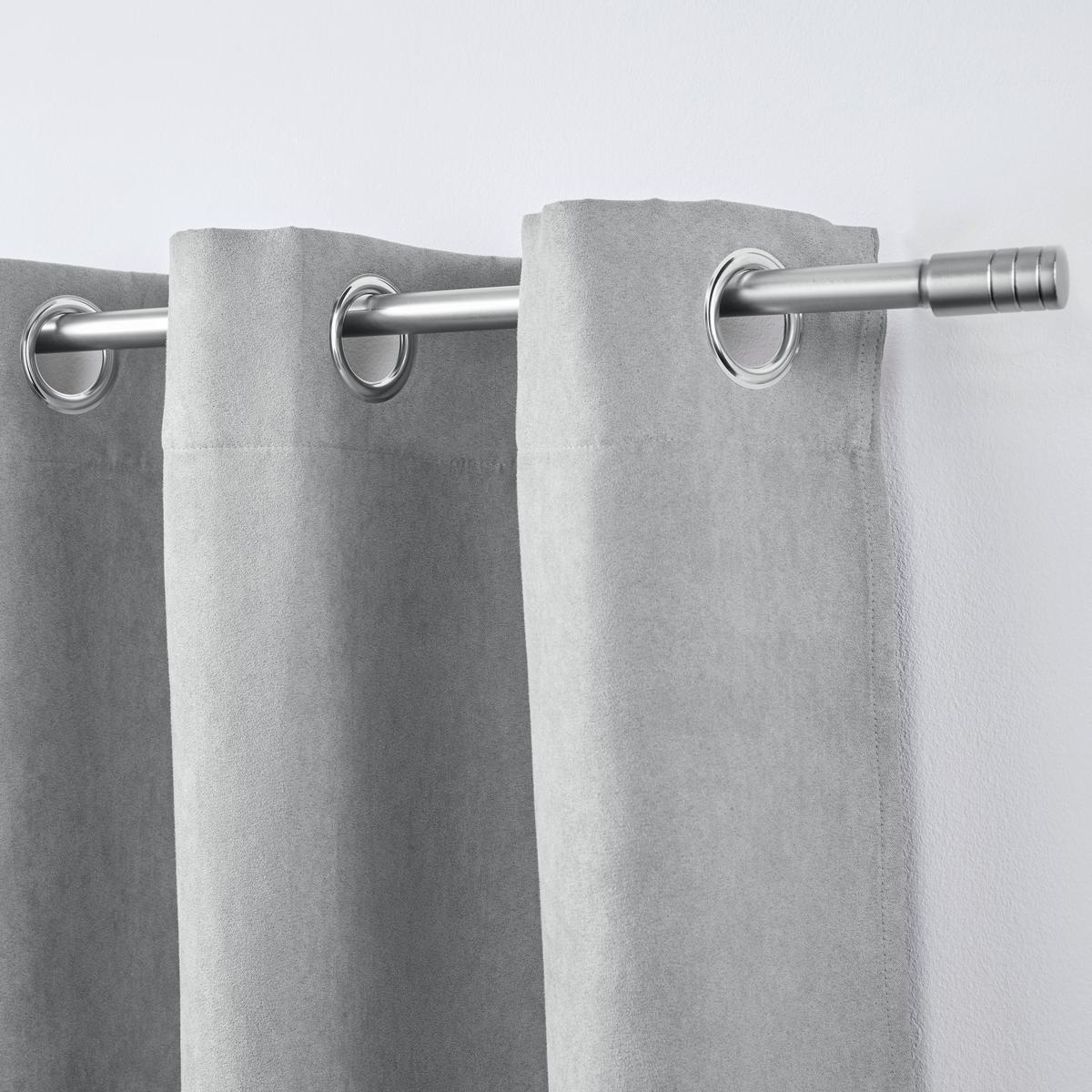 ZÁVES S OČKAMI Velours, 140/245cm, sivá - sivá, Konventionell, textil (140/245cm) - Modern Living