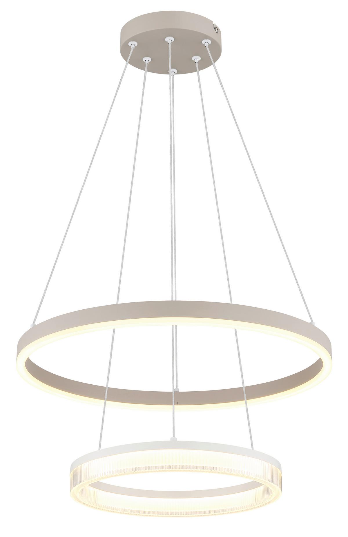 LED-Hängeleuchte 3000k, 30w - Sandfarben/Transparent, Design, Kunststoff/Metall (50/150cm) - Globo